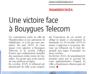 Wambrechies gagne contre Bouygues Telecom