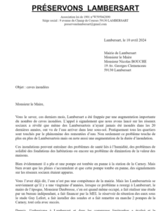 Lettre au maire de Lambersart