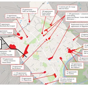 carte des projets immobiliers à Lambersart