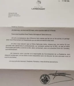 lettre du maire de Lambersart